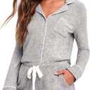 Aamikast Womens Pajama Sets Button Down Long Sleeve Sleepwear Soft 2 Piece Pjs Lounge Set (Gray, XXXL)