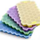 Ice Cube Trays for Freezer with Lid-37 Grid 4pcs Multicolor Silicone Ice Cube Tray with Lid for Small Ice Cube Molds,Easy-Release Reusable Ice Cube in Ice Bucket for Iced Coffee Cup