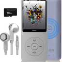 MP3 Player, Music Player with 16GB Micro SD Card, Build-in Speaker/Photo/Video Play/FM Radio/Voice Recorder/E-Book Reader, Supports up to 128GB