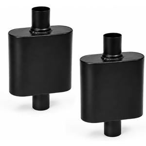 Pair of 3" ID Center/Center Single Chamber Mufflers, Aluminized Steel