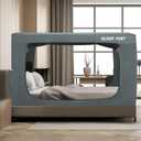 Bed Tent Twin Bed Canopy Dream Tents for Indoor Portable Blackout Tents Privacy Space Warm Breathable Sleeping Tents for Kids and Adult(Light Gray,Mattress Not Included) Reducing Light