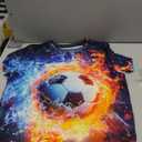 3D Graphic Short Sleeve Shirts Boys Girls Cool T-Shirt Unisex Novelty Tees for 7-12 Years Teens (13-14 Years, Fire Soccer)