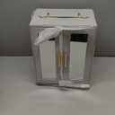 360 Rotating Jewelry Box with 5 Drawers, Spacious Vertical Jewelry Organizer with Glass Window, Jewelry Storage Case, Dustproof & Moisture-resistant Design, Grey