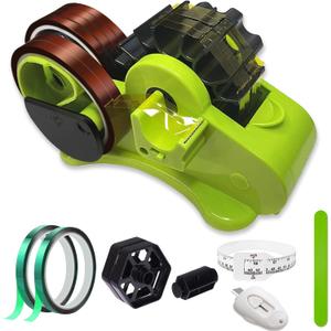 MECOLOUR Multi-Roll Heat Tape Dispenser 6 pcs Sublimation 1" + 3" Core Double Reel Cores Sublimation for Heat Transfer Tape, Semi-Automatic Tape Dispenser with Compartment Slots Set -Green