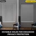 UNISHADES No Drill Blinds for Windows 1" Aluminum Cordless Mini Blinds L-Shaped Slat 100% Privacy, for Window Size 31" W 48" H - White