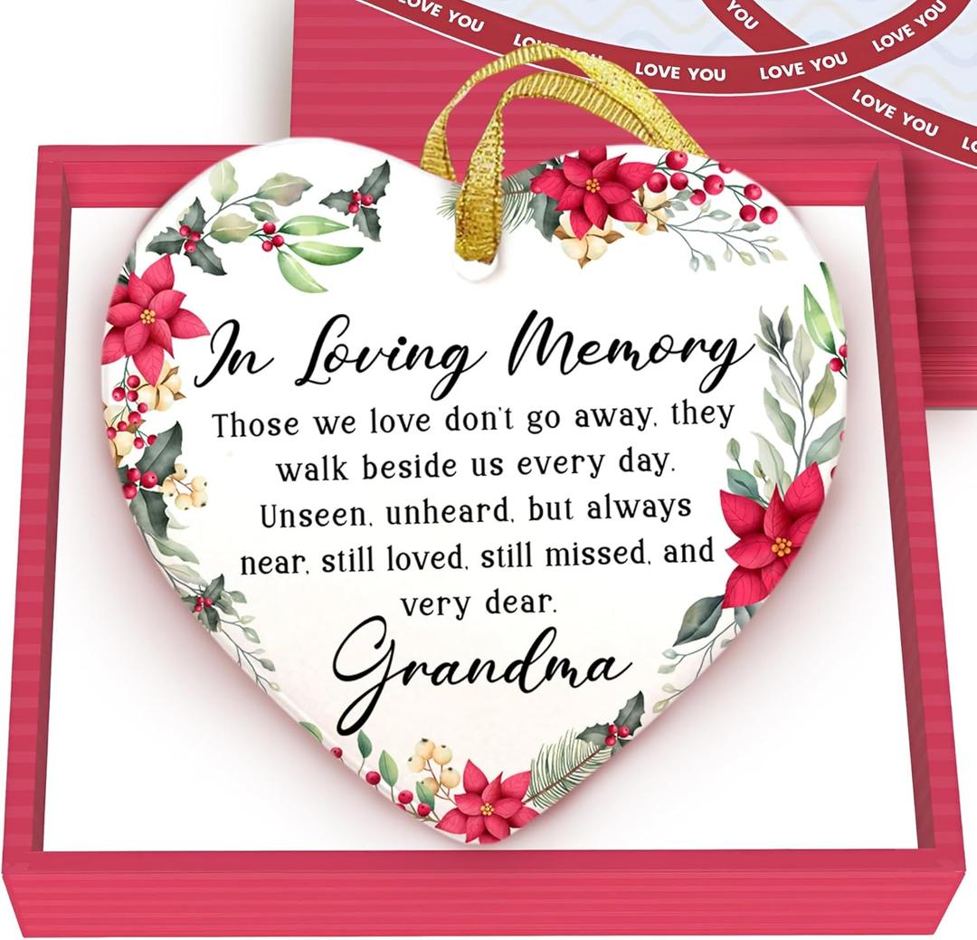 Gossby Grandma Memorial Gift Ornament - Those We Love Don't Go Away - in Loving Memory, Sympathy, Bereavement Gift for Grandma Who Passed Away - Ceramic Memorial Ornament for Loss of Loved One Gossby Grandma Memorial Gift Ornament - Those We Love Don't Go Away - in Loving Memory, Sympathy, Bereavement Gift for Grandma Who Passed Away - Ceramic Memorial Ornament for Loss of Loved One