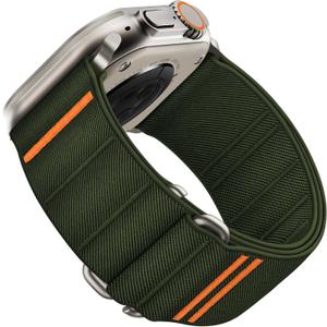 Suitisbest Sport Bands Compatible with Apple Watch Ultra Band 49mm 46mm 45mm 44mm 42mm 38mm 40mm 41mm, Stretchy Nylon Sport Loop Strap for iWatch Series 11 10 9 8 7 6 5 4 3 2 1, SE 3 2 1, Ultra 3 2 1 (Army Green)