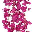 2 Pcs Artificial Bougainvillea Flowers Garland Fake Silk Bougainvilleas Vines Trailing Fuchsia Faux Hanging Flowers Plants Bougainvillea Artificial for Porch Wedding Arch Spring Summer Decor