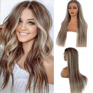 Ombre Highlight Lace Front Wigs Human Hair 22 Inch Balayage Blonde 13x6 HD Lace Front Glueless Wig Light Brown to Blonde Highlights Virgin Hair for Women 150% Walnut Brown Roots Pre Plucked Tiny Knots (#13x6 Balayage Ash Brown to Bleach Blonde)