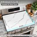 FUSOUBOTY Noodle Board Stove Cover with Handles, Stove Top Covers for Gas Burners and Electric Stove, Wood Stove Cover Board Decorative Serving Tray Kitchen Sink Cover for Counter Space (White Marble)