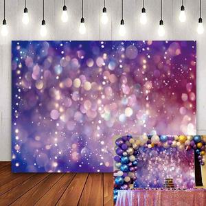 Purple Light Spots Backdrop Dreamy Glitter Dots Halos Photography Background Girl Birthday Party Baby Shower Decor Banner Video Photo Studio Props (7x5FT)