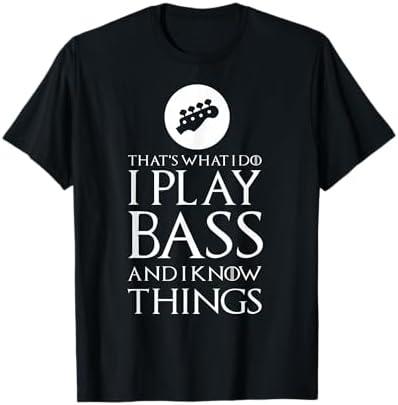 I Play Bass Funny Bass Guitar Gift T-Shirt Kids Medium