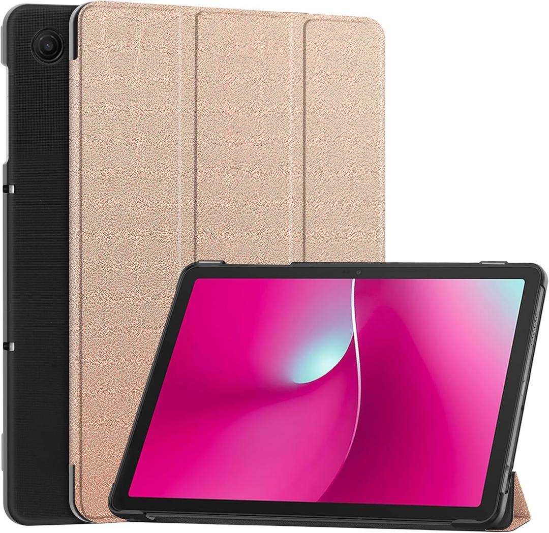 Revvl Tab 2 Case 2025, Slim Hard Shell Protective Cover with Auto Sleep Wake for Tmobile Revvl Tab 2 Tablet Case 10.1'' (Rosegold)