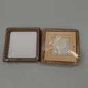 HELPLEX 4x4 Matted to 3x3 Square Picture Frame Set of 2 - Natural Walnut Wood with HD Tempered Glass, Convertible Design for Wall or Tabletop Display - Art Gallery & Luxury Home Office Decor