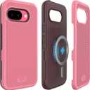 TUDIA for Google Pixel 9a Case (2025) - [Magsafe Compatible] [MergeGrip] Dual Layer Slim [Military Grade Drop Tested] Shockproof Protective Pixel 9A Phone Cases - Smokey Pink