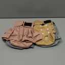 Washable Female Dog Diapers (4 Pack+1 Suspenders), Reusable Female Girl Doggy Doggie Puppy Wraps Panties Belly Band for Pet Heat Period Pooping Peeing Potty Training Incontinence Marking Medium (Pink, Purple, Brown, Blue)