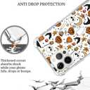 Ricin Relun Autumn Fall Leaves Moon Pumpkin Pattern Case for iPhone 15 Pro Max, Retro Halloween Funny Pumpkin Case for Girls Women Men, Unique Trendy TPU Bumper Cover