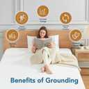 L'AGRATY Grounding Sheets Queen, Deep Pocket Grounding Mattress Cover with Cord Connected Earth, Sliver Fiber Grounded Fitted Sheets(Queen,White)