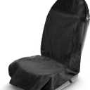 EcoNour Sweat Towel Car Seat Cover with Belt Shoulder Pad | Washable Car Seat Protector from Sweat, Food, Dirt, Gym, Swimming, Workout | Waterproof Universal Seat Cover for Car, Truck, Van & SUV (Pack of 1, Black)