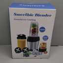 12-Piece Smoothie Blender Maker 25,000 RPM Personal Blender for Ice Crushing Smoothies & Frozen Drinks Nuts with 23oz, 32oz, 37oz Portable Cups Two 6-Leaf Stainless Steel Blades, Silver