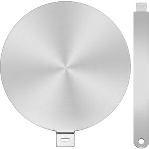 9.5 Inch Stainless Steel Heat Diffuser Plate Induction/Gas/Glass Cooktop Converter Plate with Removable Handle, Durable and Heat Conductive