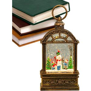 Christmas Snow Globe, Musical Glitter Lantern, Battery Operated Lantern, Swirling Snow Lantern, Christmas Tabletop Ornament, Glittering Festival Lantern for Christmas Festival Decoration