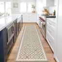 Ileading Runner Rugs for Hallways 2x8ft Non Slip Kitchen Floor Mats with Rubber Backing Absorbable Throw Rug Machine Washable Indoor Funny Decor Carpet for Entryway Laundry Corridor (Beige)