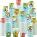Amyhill 300 Pack 5 oz Cups for Kids Animals Paper Cups Disposable Cups Small Bathroom Cups Mini Mouthwash Cup Bulk for Christmas Party, Picnic (Farm Style)