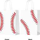 16 PCS Baseball Party Decorations with Handle Baseball Paper Bags Baseball Treat Snacks Bags Baseball Gift Bags Baseball Theme Party Decorations Baseball Party Bags for Kids Birthday Party Supplies