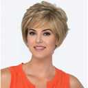 XIUFAXIRUSI XIUFAXIRUSI Highlight Short Curly Brown Wigs for White Women Pixie Cut Gold Brown Wig Heat Resistant Synthetic Short Hair Wig
