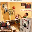BATURU Over The Door Basketball Hoop for Kids  Indoor Basketball Toy with LED Scoreboard, Lights & Sound, Easy to Hang  Fun Gifts for Boys Ages 610 (Red)