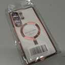 for Samsung Galaxy S25 Ultra Case.Phone Cover Clear Back Surrounding Plating Metallic Glossy.Magnetic Case Slim Thin Soft funda capa para 6.9" Built-in Lens Protector (Rose Gold)