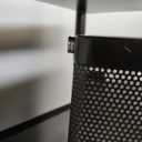 Bathroom Rotating Storage Cart No Assembly Required 4-Tier Metal Sturdy Fruit Basket for Kitchen, Rolling Vegetable Storage Rack,Bathroom Shelf,Storage Drawer Cart (Black, 4 Tier-Square)