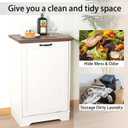 13 Gallons Tilt Out Trash Cabinet, Hidden Trash Can Cabinet Wooden Tilt Out Pet Proof Hidden Trash Bin Cabinet for Kitchen Living Room (White)