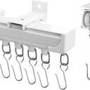 10 Ft Heavy-Duty Aluminium Curtain Track System, Wall and Ceiling Mounted, Rails with Quiet Glide Runners, Hooks, Brackets for Window, Door, Room Divider (White)