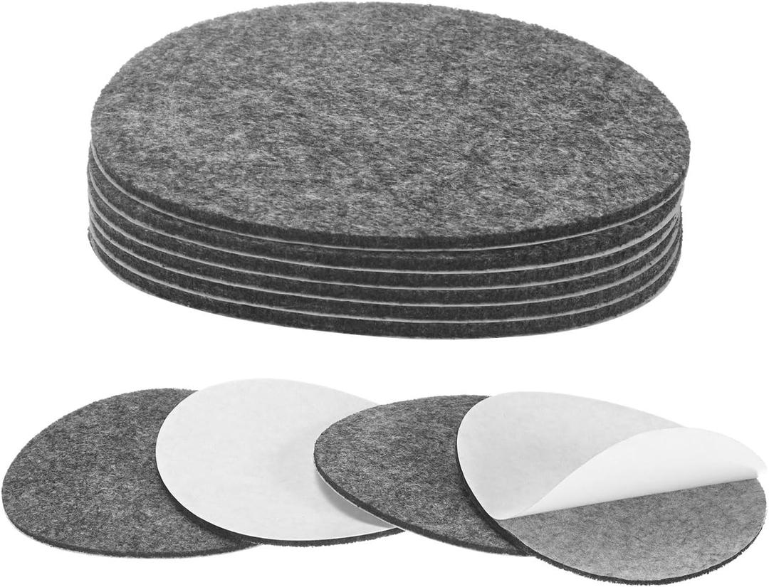 M METERXITY 10-Pack Lamp Base Felt, 3.5 Inch Dia. 2mm Thick Self Adhesive Round Fabric Felt Pads for Lamp/Furniture/DIY, Non-Slip Fiber Backed Patch Circles with Adhesive Backing [Grey]