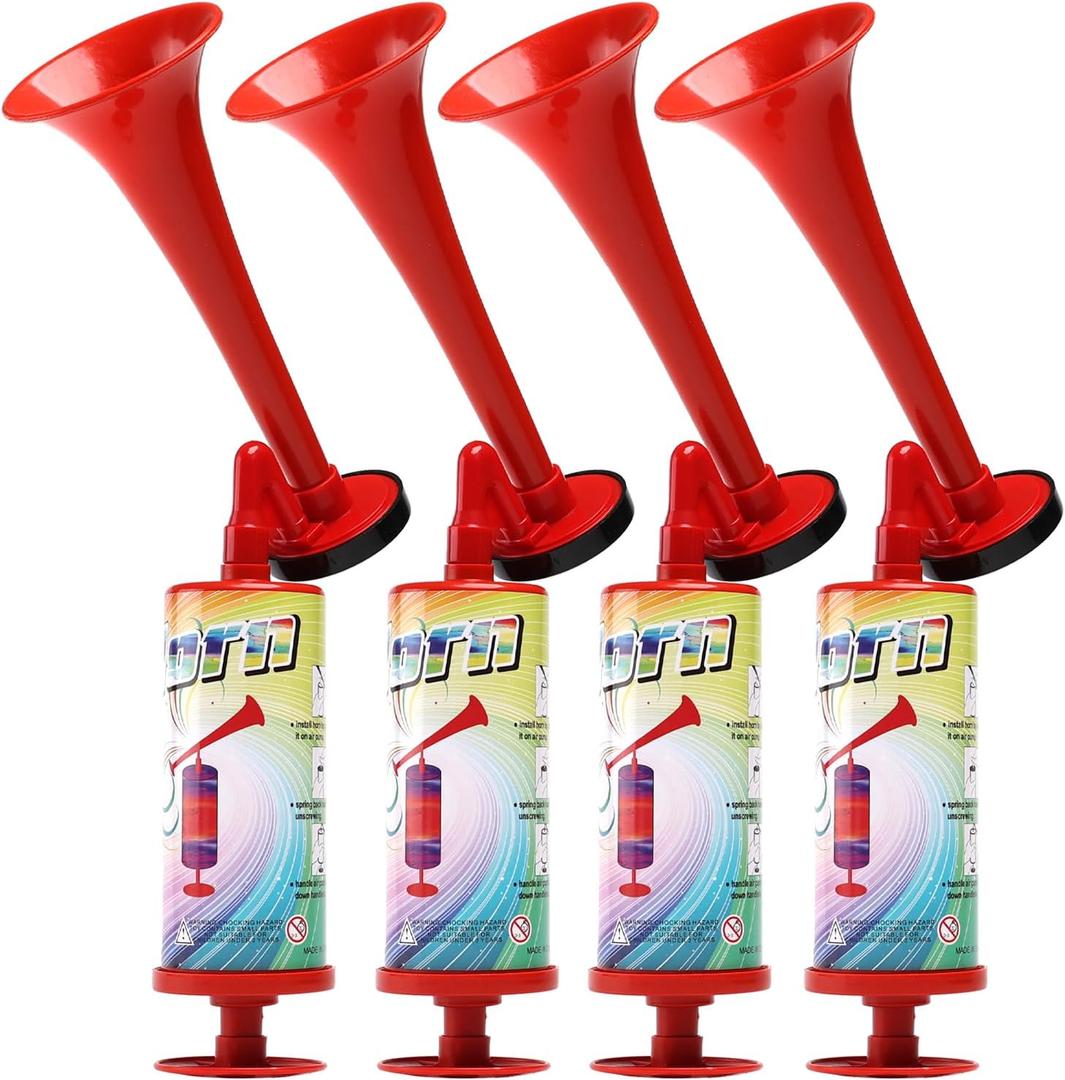 FARBIN Air Horns for Safety Boat Air Horn Airhorns Horn loud for Bear Dogs Portable Pump Air Horn for Sports Events Hiking Boating (Large ABS handheld horn 4PCS)