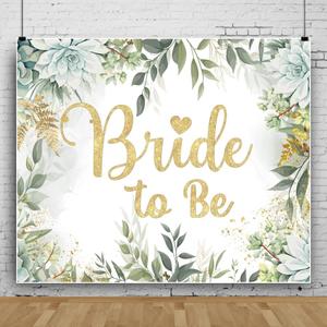 Bride to Be Backdrop Botanical Plants Golden Spots Backdrop Gold Wedding Bridal Shower Engagement Party Decorations Banner Photography Background Studio Props 10x10ft