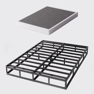King Size Box Spring and Cover Set, 9 Inch High Profile Metal BoxSpring, Heavy Duty Structure Mattress Foundation, Noise Free, Non-Slip, Easy Assembly