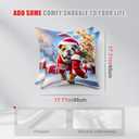 HOMETITUTE 18x18 Inch Set of 2 Merry Christmas Throw Pillow Covers Soft Decorative Bulldog Cushion Covers Holiday Winter Pillow Cases Rustic Farmhouse Decor for Sofa Couch Bed Living Room