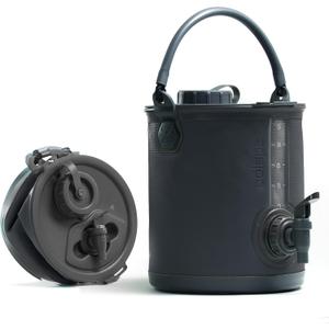 Colapz 2-in-1 Collapsible Camping Water Container with Spigot - 2 Gallon Portable Bucket & Camping Water Jug with Spout - Sports Water Jug - RV Bucket - Water Jug Dispenser (Black)