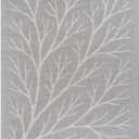 Washable Indoor Outdoor Rug 6x9 Modern Area Rugs Branch Pattern Non Shedding Waterproof Easy Clean Patio Deck Porch Living Room Bedroom Garden RV (6 X 9 Gray)
