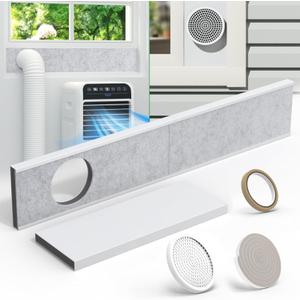 Forestchill Portable Air Conditioner Window Vent Kit with Insulation Foam Panels, Adjustable AC Vent Seal Kit with Mesh Guard for 5" Diameter Exhaust Hose, Insulates Heat & Reduces Noise from Outside