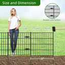 FOREHOGAR Metal Garden Fence 28in (H) x 23.3ft (L), 1 Gate + 9 Panels Dog Fence Border Fences Animal Barrier, No Dig Garden Fencing for Yard Flower Bed Lawn Patio Outdoor, PIN282810G Black