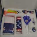 Soccer Fan Gear Set for 2026 World Tournament, Soccer Party Favors Kit with Flag,Scarf, Face Paint, Clapper, Horn&Glasses,Supporter Accessories for Game Day, Sports Event, Gift