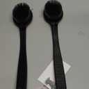 SUPERWASH PLUS Back Bath Brush - Curved Long Handle Shower Brush with Medium Stiff Charcoal Bristles for Cleaning and Exfoliating Body, Back Scrubber for Men & Women (Black 2 Pack)