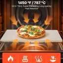 VEVOR Pizza Stone, 20 x 14 x 0.6 in Rectangular Cordierite Pizza Stone, 1450 Heat-Resistant Cook Stone, Extra Large Baking-Stone with Metal Peel, Scraper, for Kitchen Bake Oven, BBQ Grill