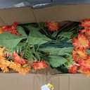 Artificial Fall Mum Flowers for Outdoor, Faux Chrysanthemum Bushes UV Resistant, Waterproof Floral Arrangements, Fake Autumn Daisy Flowers for Front Door Patio Garden Yard Planter Home Decor, Orange