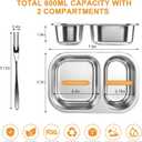 XIANKE 3Pack Stainless Steel Lunch Box, 27oz/800ml Snack Containers with Lids, Stainless Steel Food Storage Container with Lockable Clip, Leak-proof, Dishwasher-Safe Snack Box for Travel, Work
