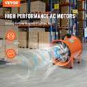 VEVOR Portable Utility Blower Fan, 12 Inch 585W 3198 CFM Heavy Duty Cylinder Axial Exhaust Fan with 33ft Duct Hose, Industrial Ventilator for Ventilating Workshops, Confined Space (12 Inch)